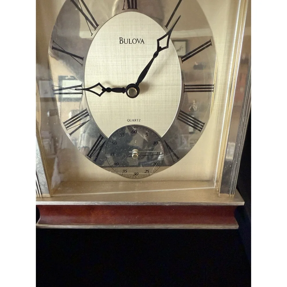 Vintage Rare Find Bulova MantleClock New Batteries Works Perfect B1841. (3961)‎